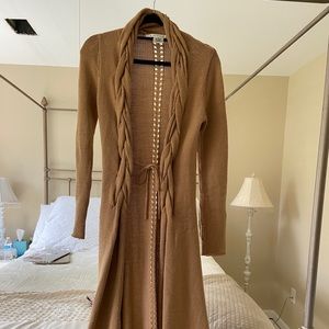 Max Studio long tan cardigan